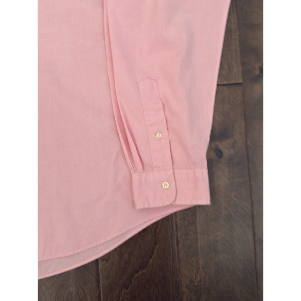 Ralph Lauren Shirt Mens Size 18.5 Pink Custom‎ Fit Button Down Oxford Flesh Pony